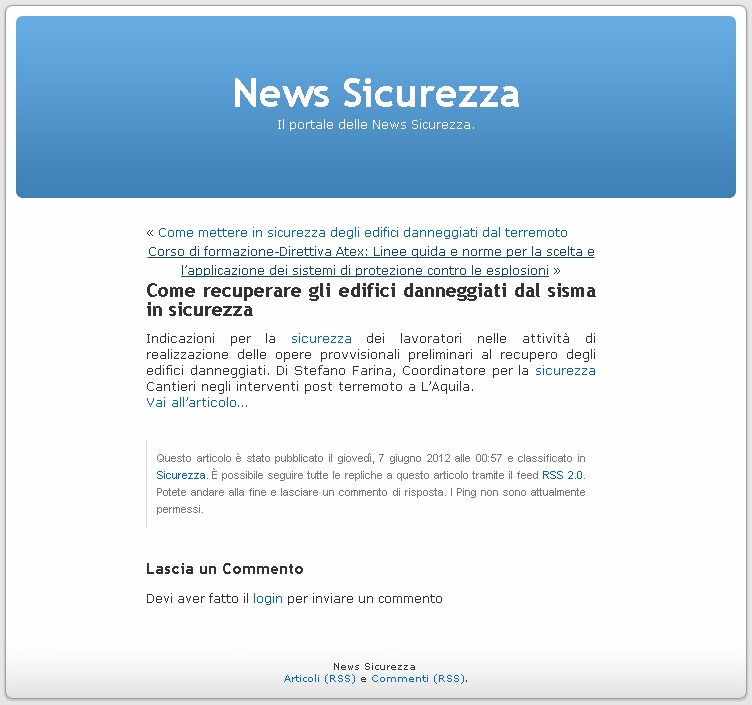 http://www.newssicurezza.it