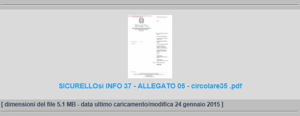 Scarica la SICURELLO.si INFO 37 - ALLEGATO 0