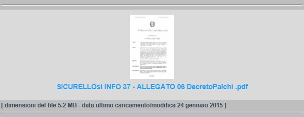 Scarica la SICURELLO.si INFO 37 - ALLEGATO 0